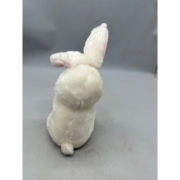 sasco White Plush Bunny Holding felt Carrot Stuffed Animal Toy pink 11" READ - Picture 2 of 4